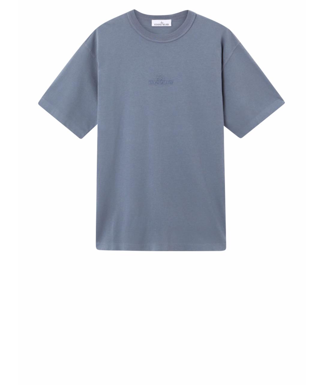 STONE ISLAND Голубая хлопковая футболка, фото 1