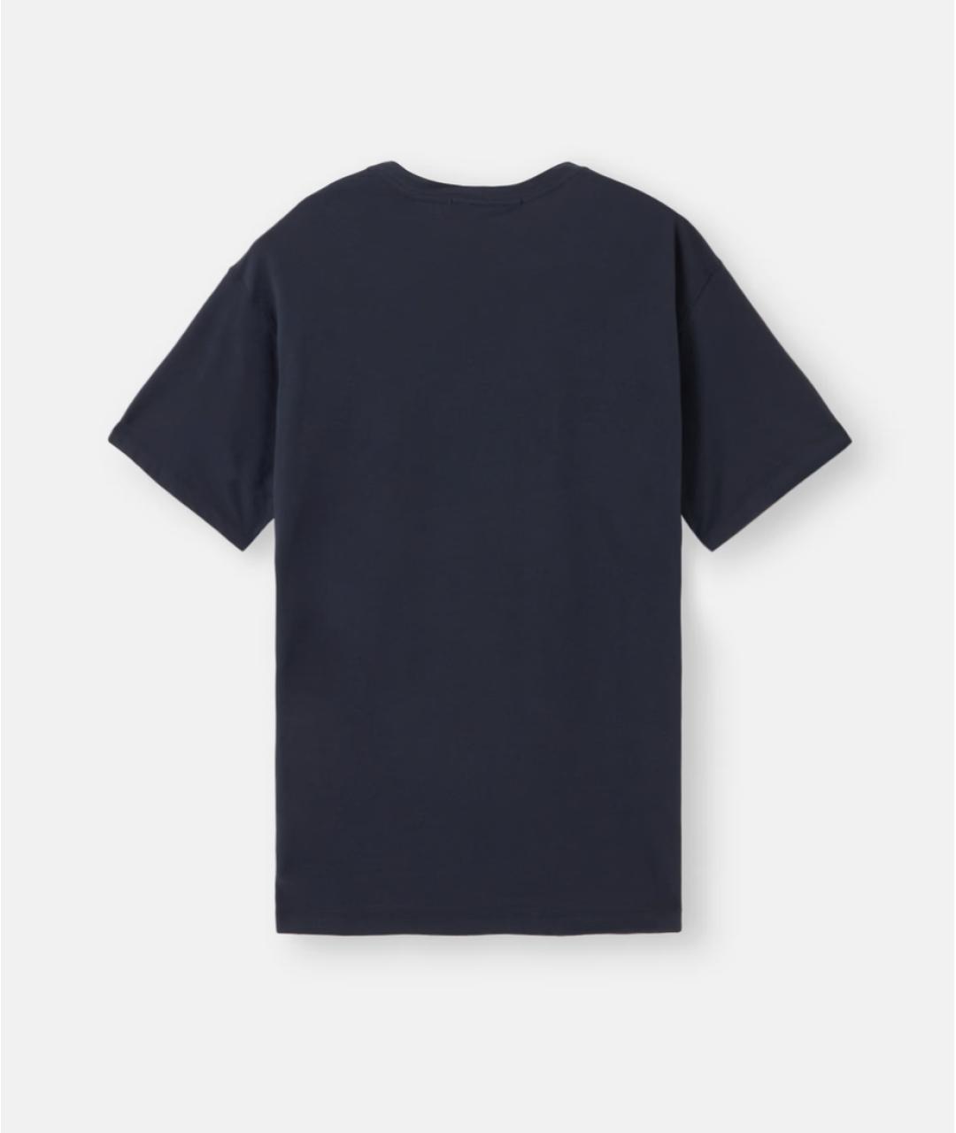 STONE ISLAND Темно-синяя хлопковая футболка, фото 5