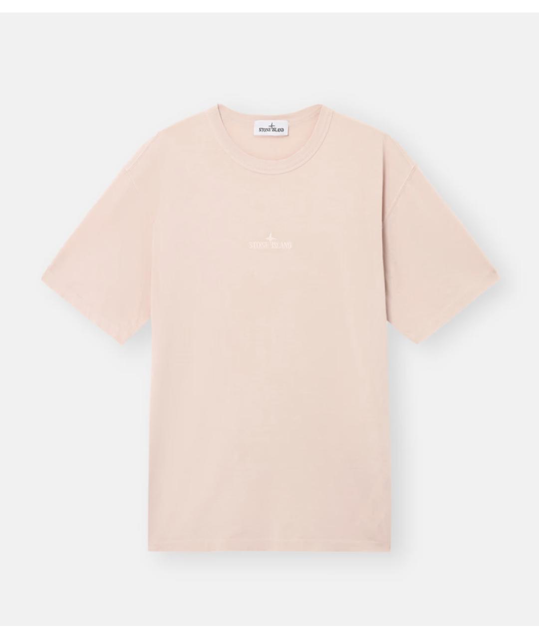 STONE ISLAND Розовая хлопковая футболка, фото 5