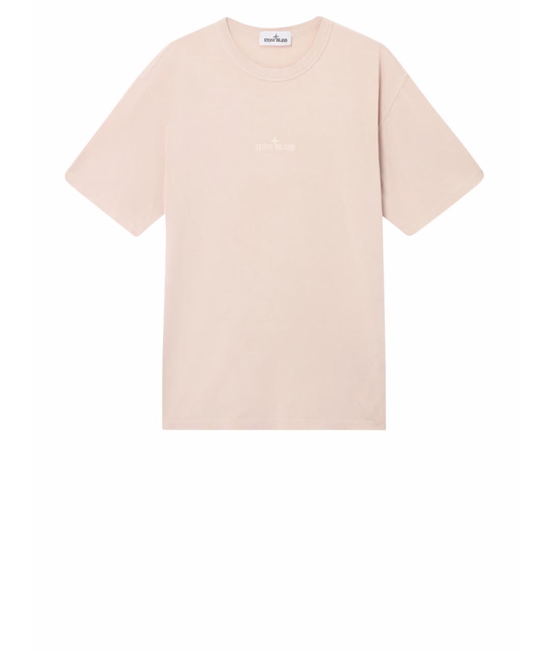 STONE ISLAND Розовая хлопковая футболка, фото 1