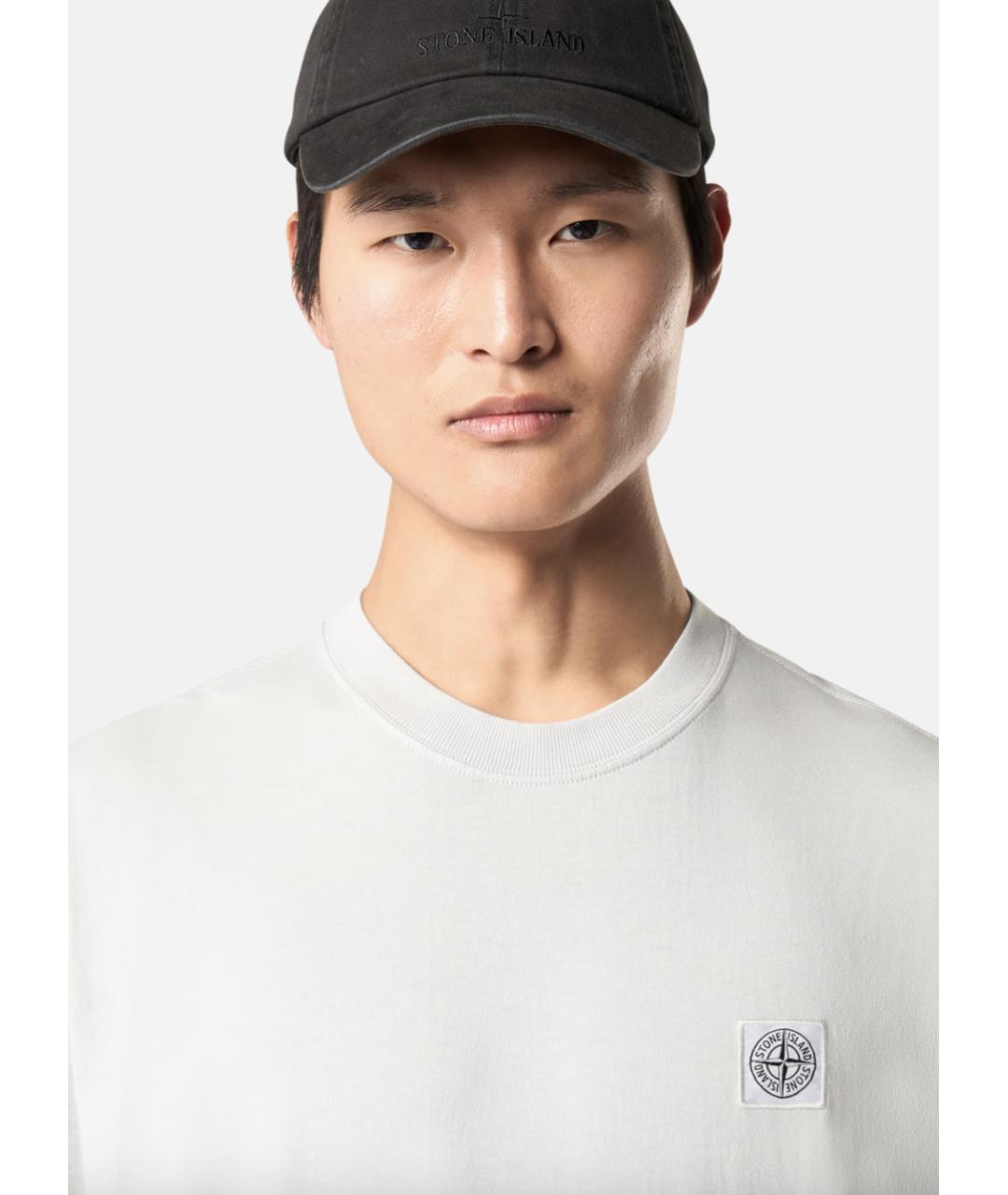 STONE ISLAND Серая хлопковая футболка, фото 3
