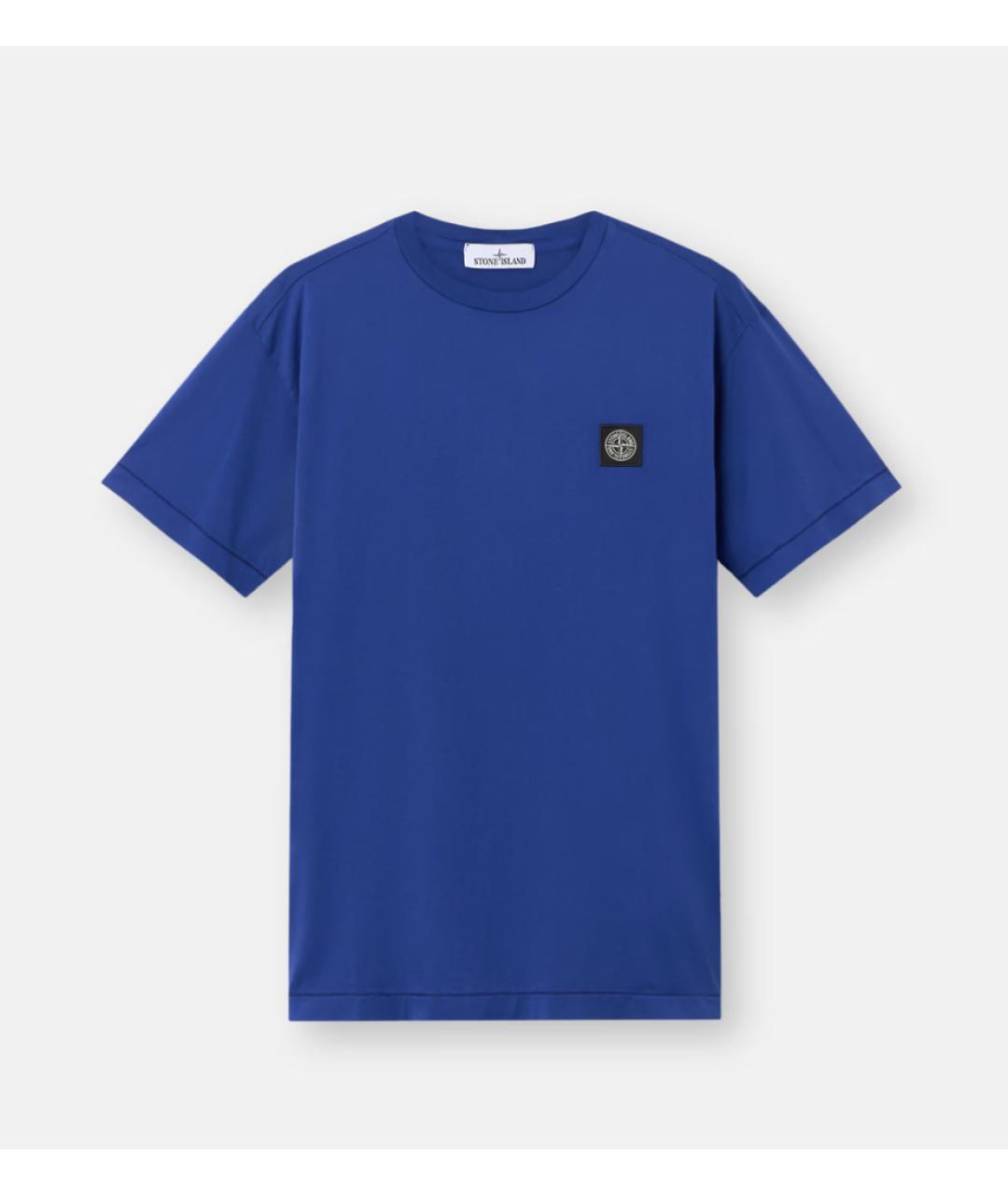 STONE ISLAND Синяя хлопковая футболка, фото 5