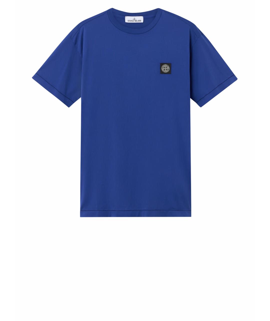 STONE ISLAND Синяя хлопковая футболка, фото 1