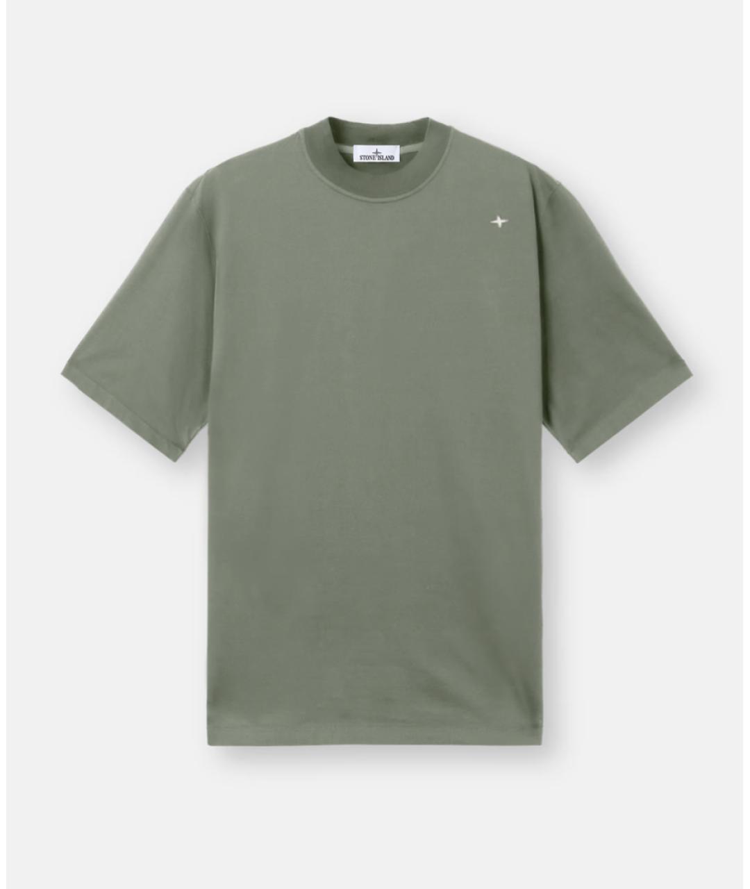 STONE ISLAND Зеленая хлопковая футболка, фото 5