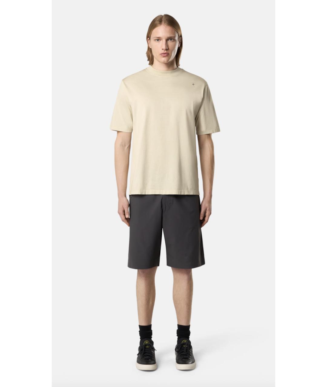 STONE ISLAND Бежевая хлопковая футболка, фото 2