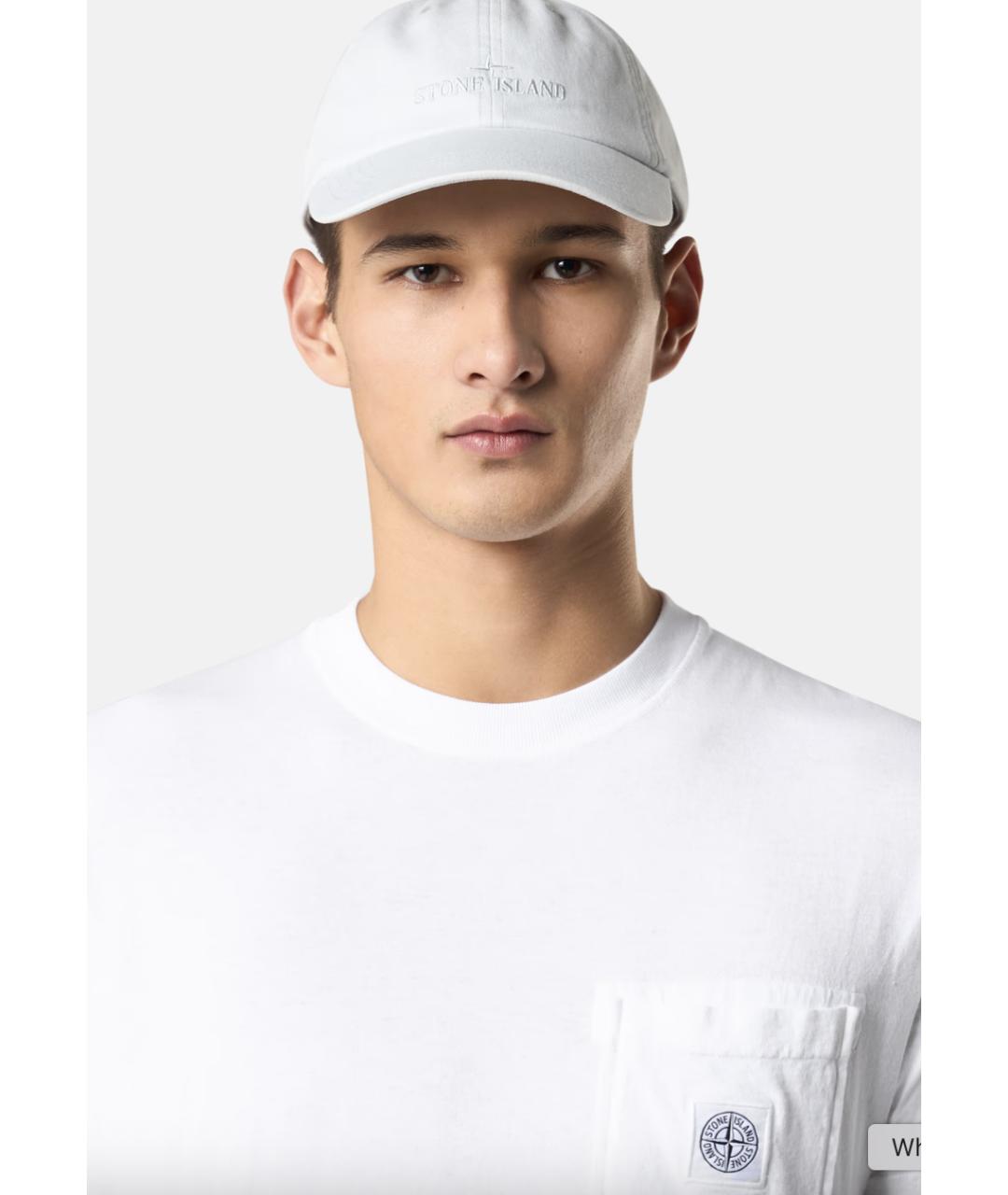 STONE ISLAND Белая хлопковая футболка, фото 3