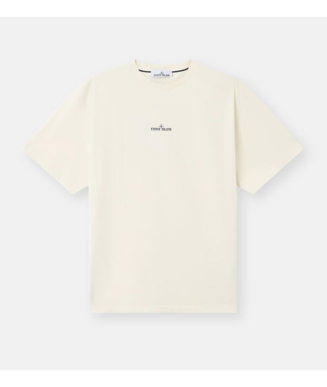 STONE ISLAND Белая хлопковая футболка, фото 6
