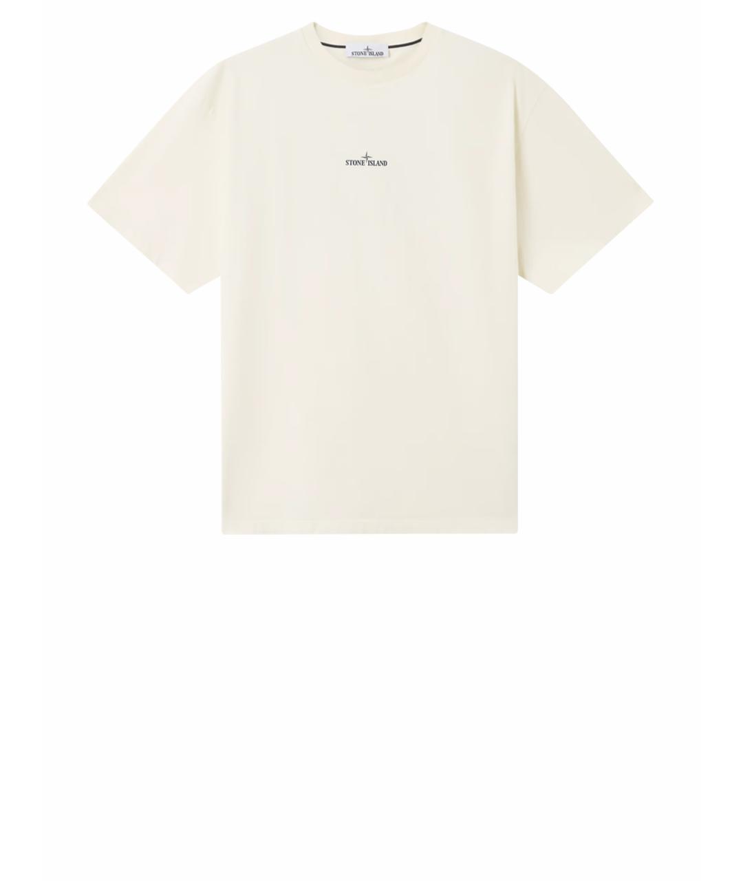 STONE ISLAND Белая хлопковая футболка, фото 1