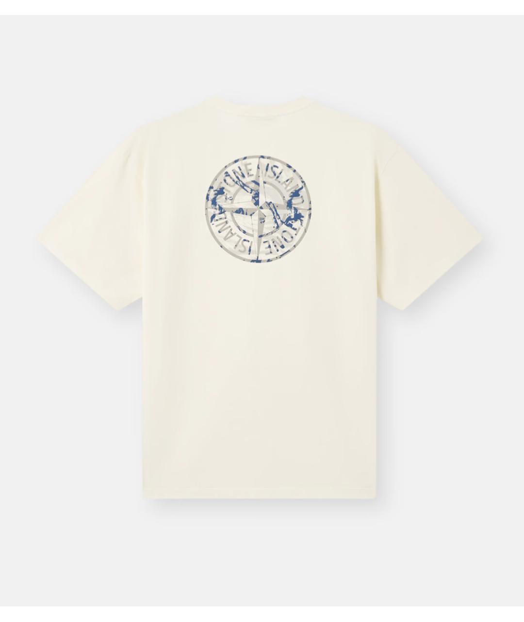 STONE ISLAND Белая хлопковая футболка, фото 5