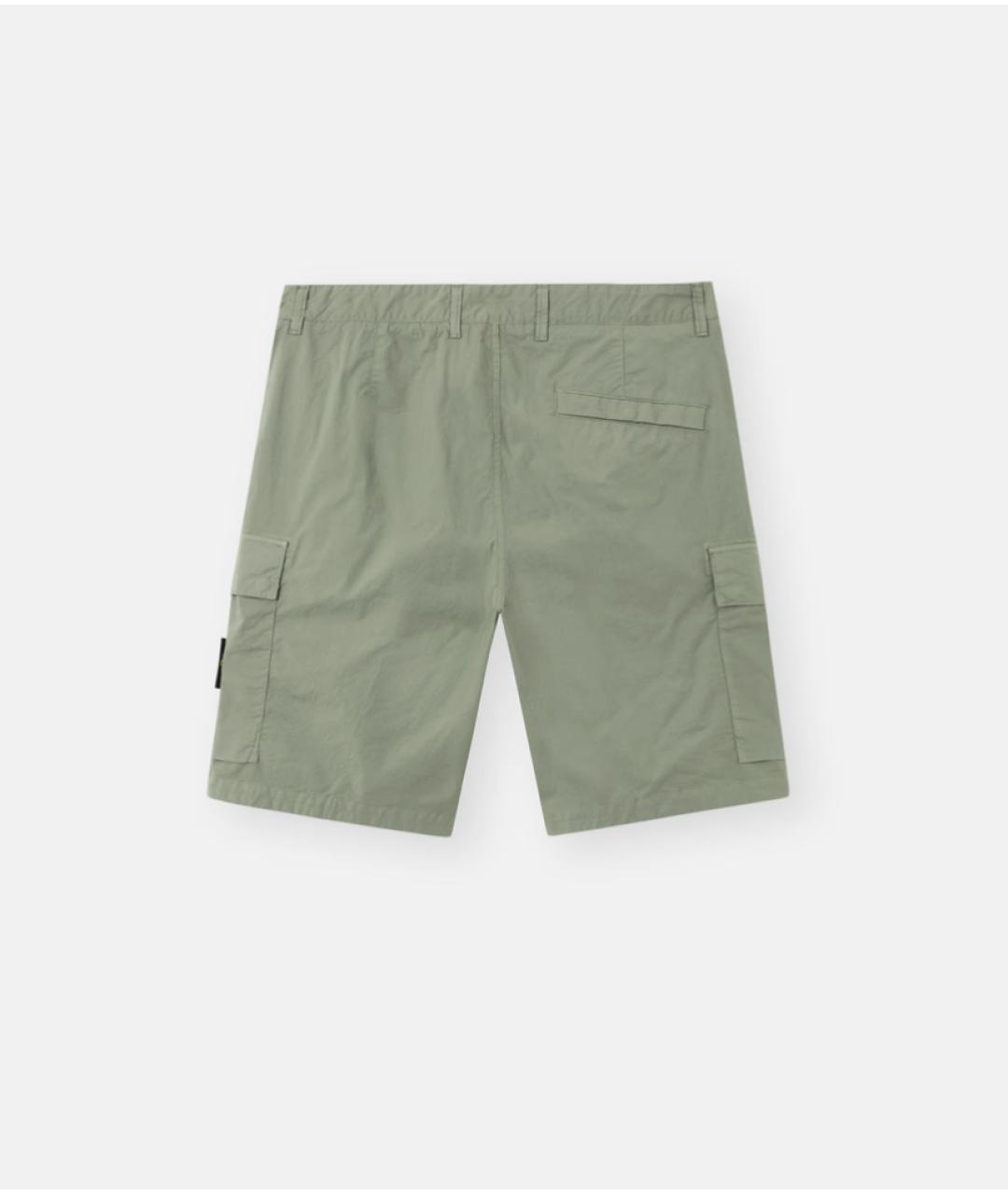 STONE ISLAND Зеленые хлопковые шорты, фото 5