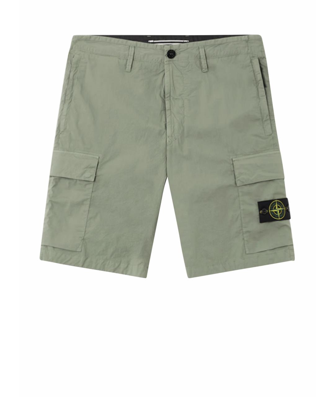 STONE ISLAND Зеленые хлопковые шорты, фото 1