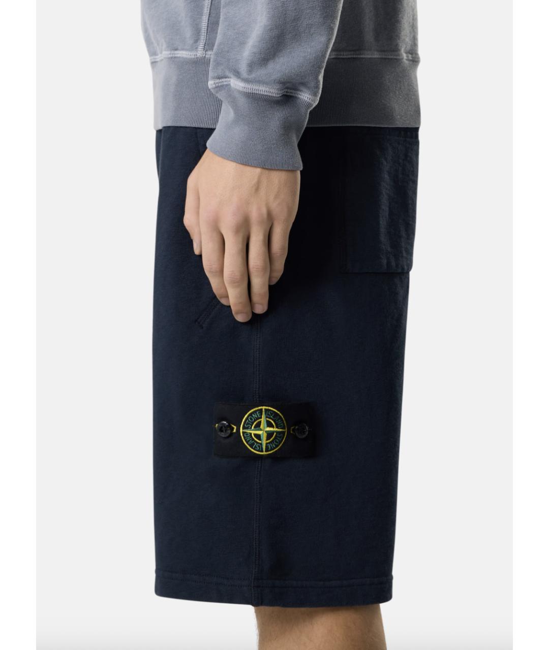STONE ISLAND Синие хлопковые шорты, фото 3