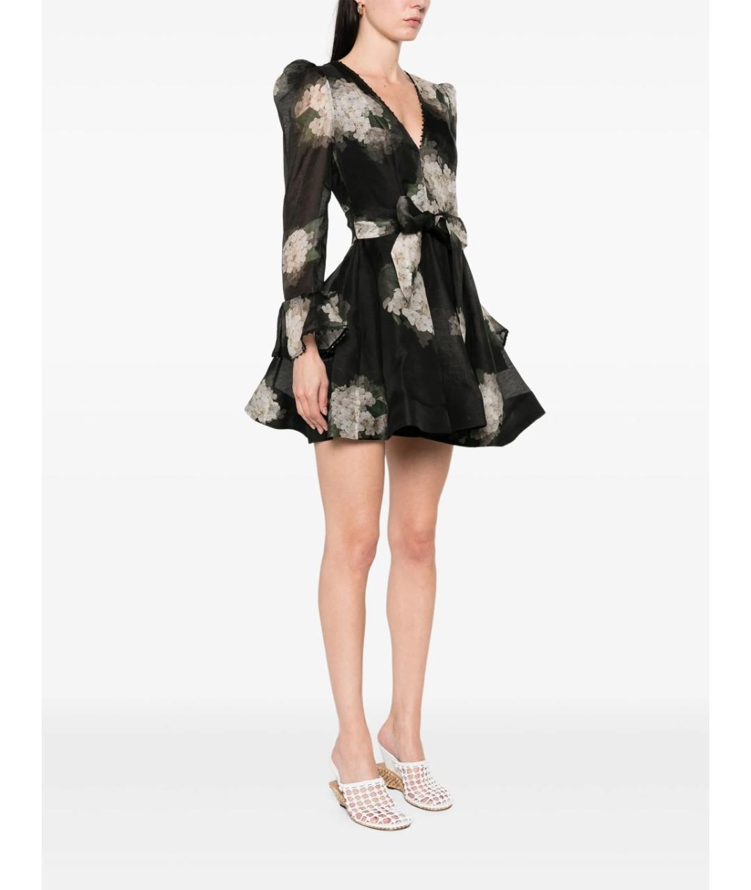 ZIMMERMANN Черное льняное коктейльное платье, фото 3