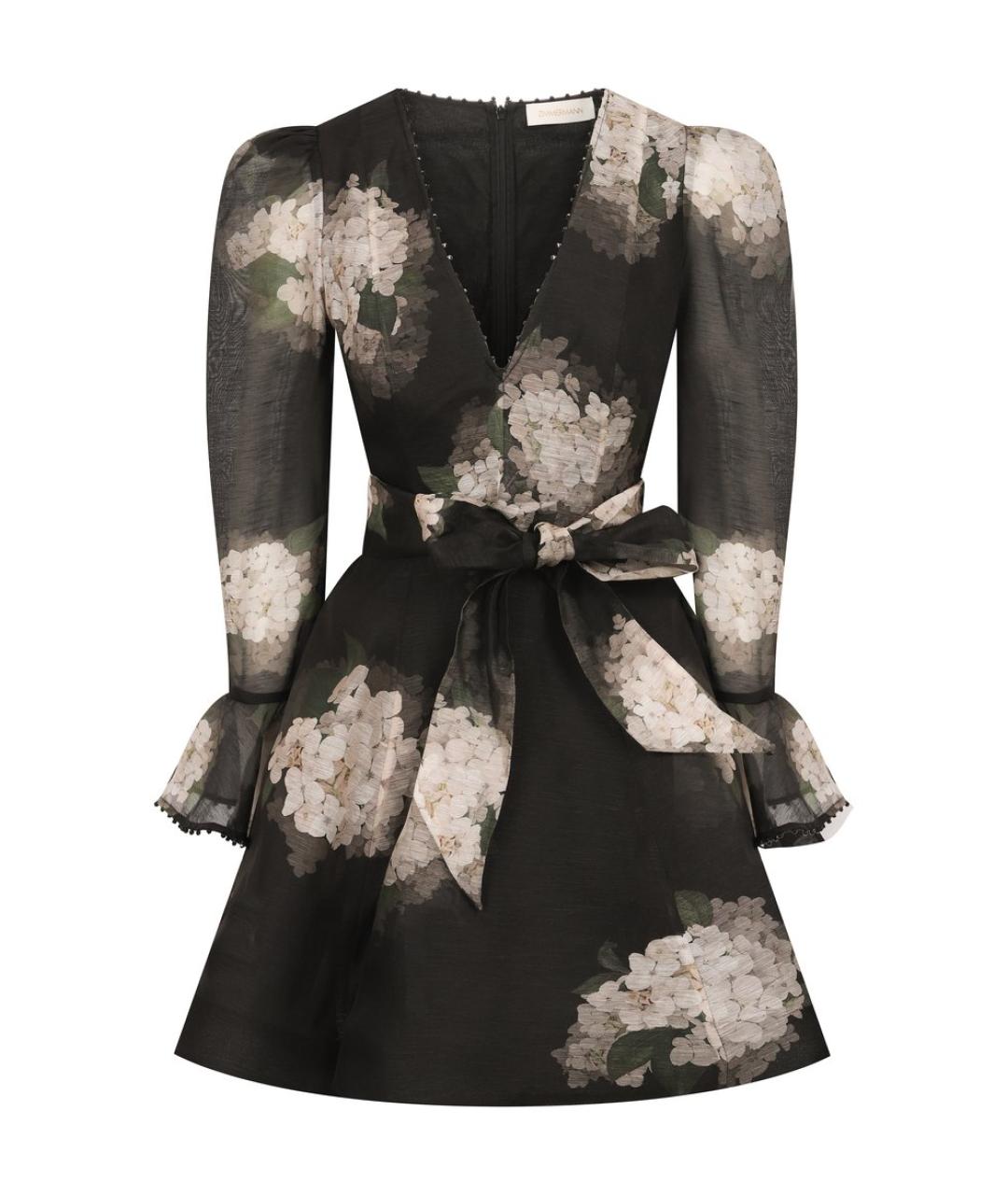 ZIMMERMANN Черное льняное коктейльное платье, фото 1