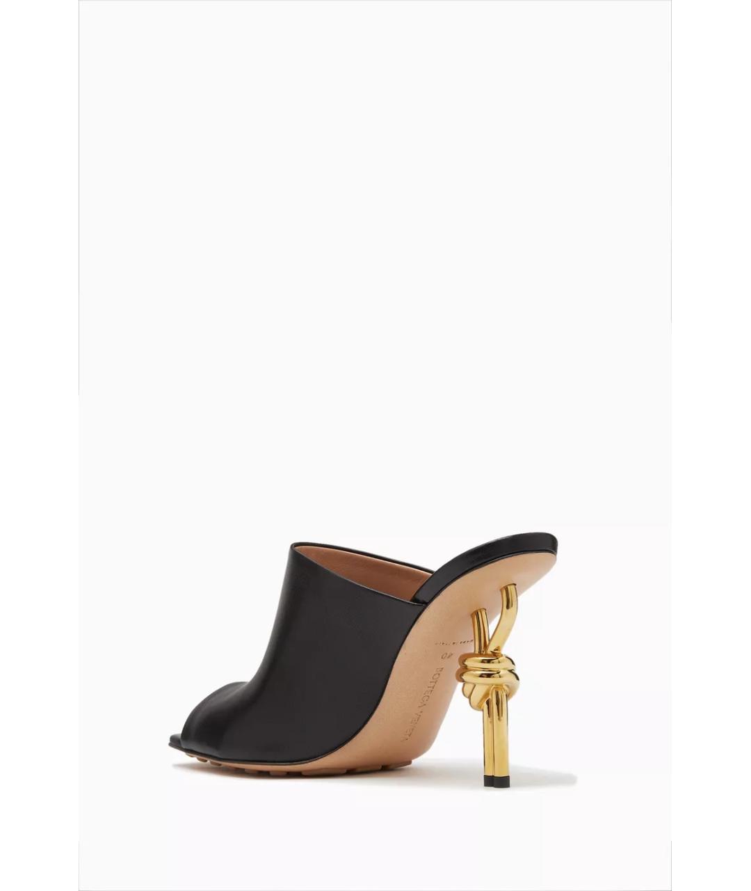 BOTTEGA VENETA Черные кожаные мюли, фото 3