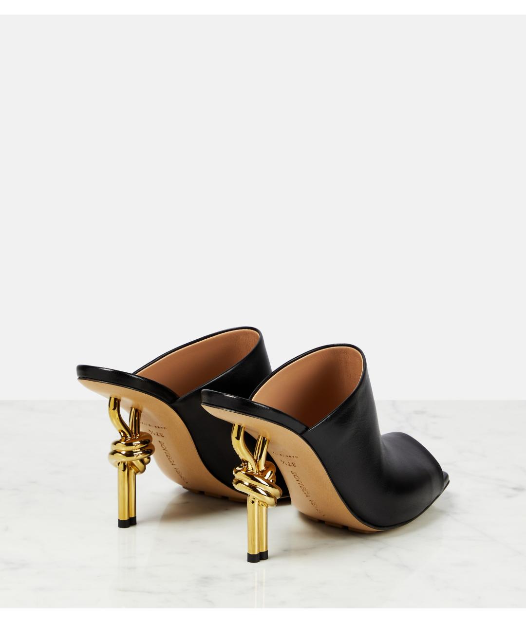 BOTTEGA VENETA Черные кожаные мюли, фото 7