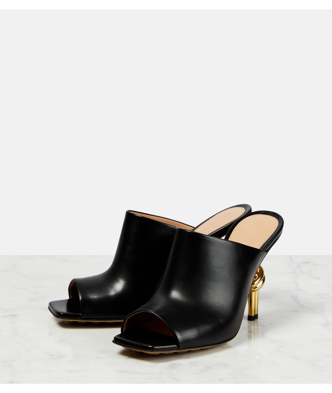 BOTTEGA VENETA Черные кожаные мюли, фото 6