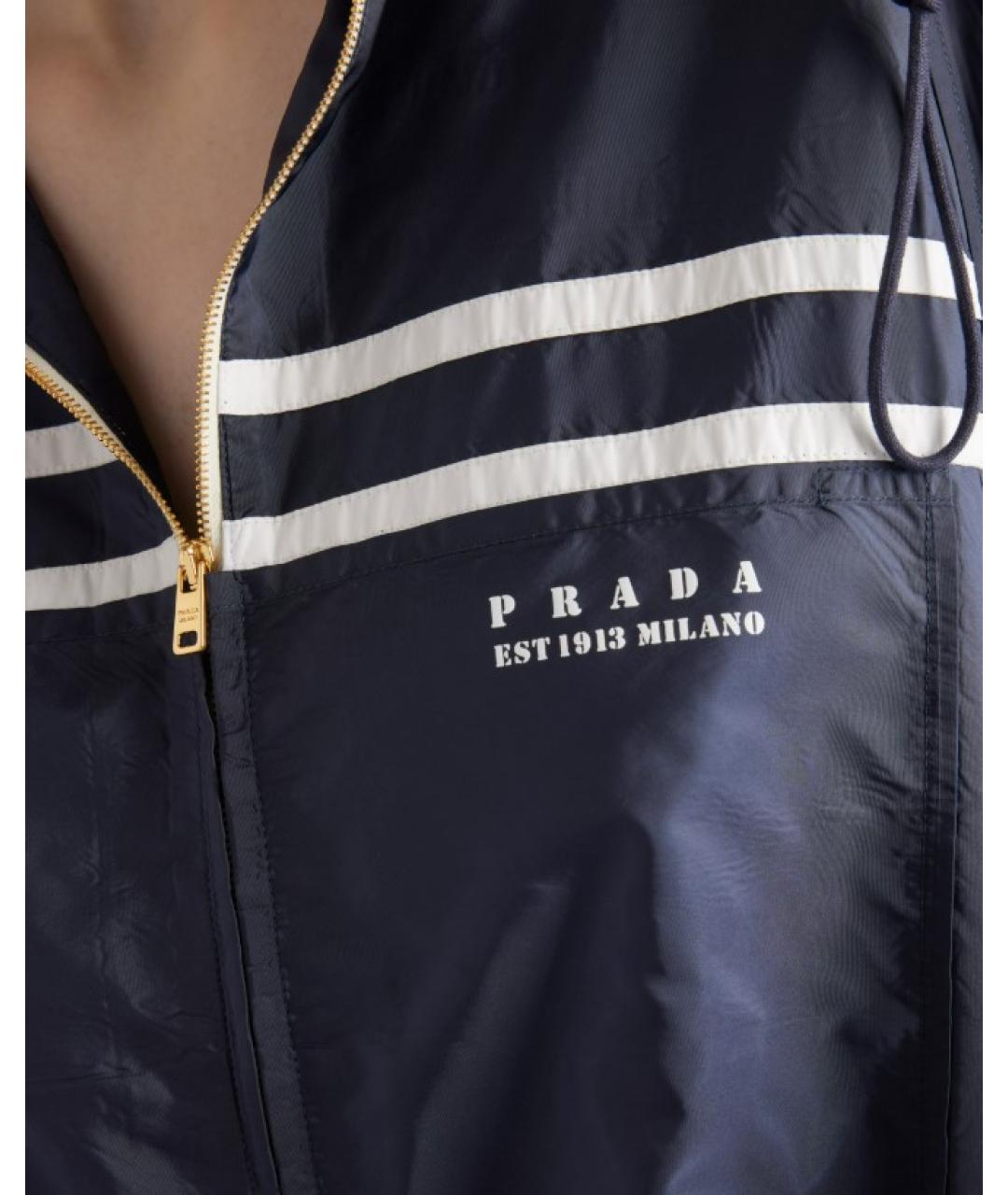 PRADA Темно-синяя полиамидовая куртка, фото 6