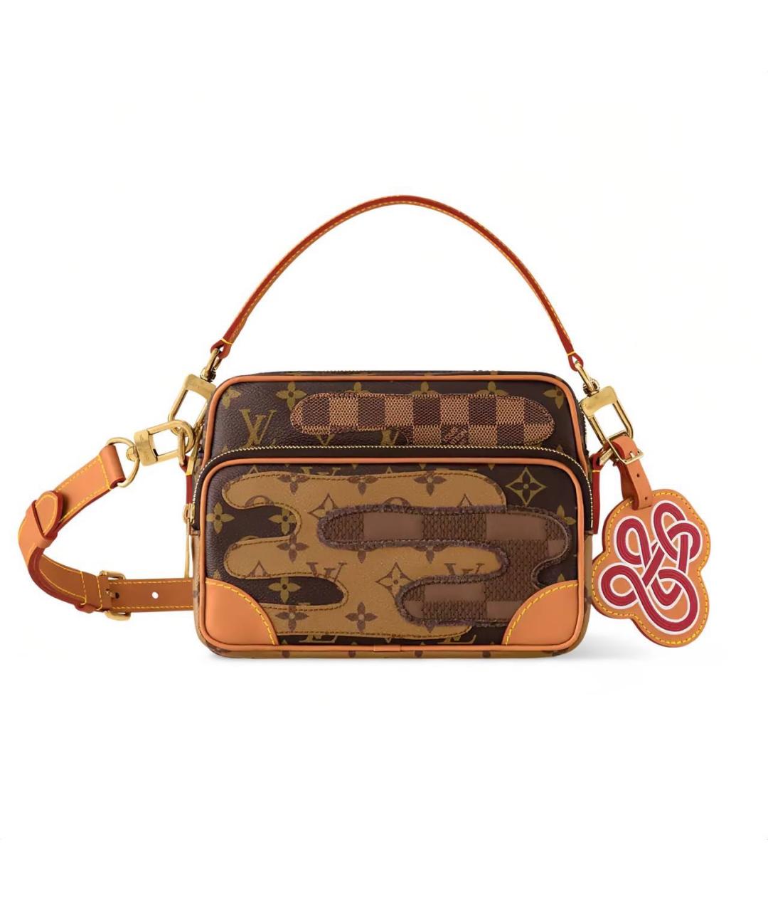 LOUIS VUITTON Коричневая кожаная сумка на плечо, фото 3