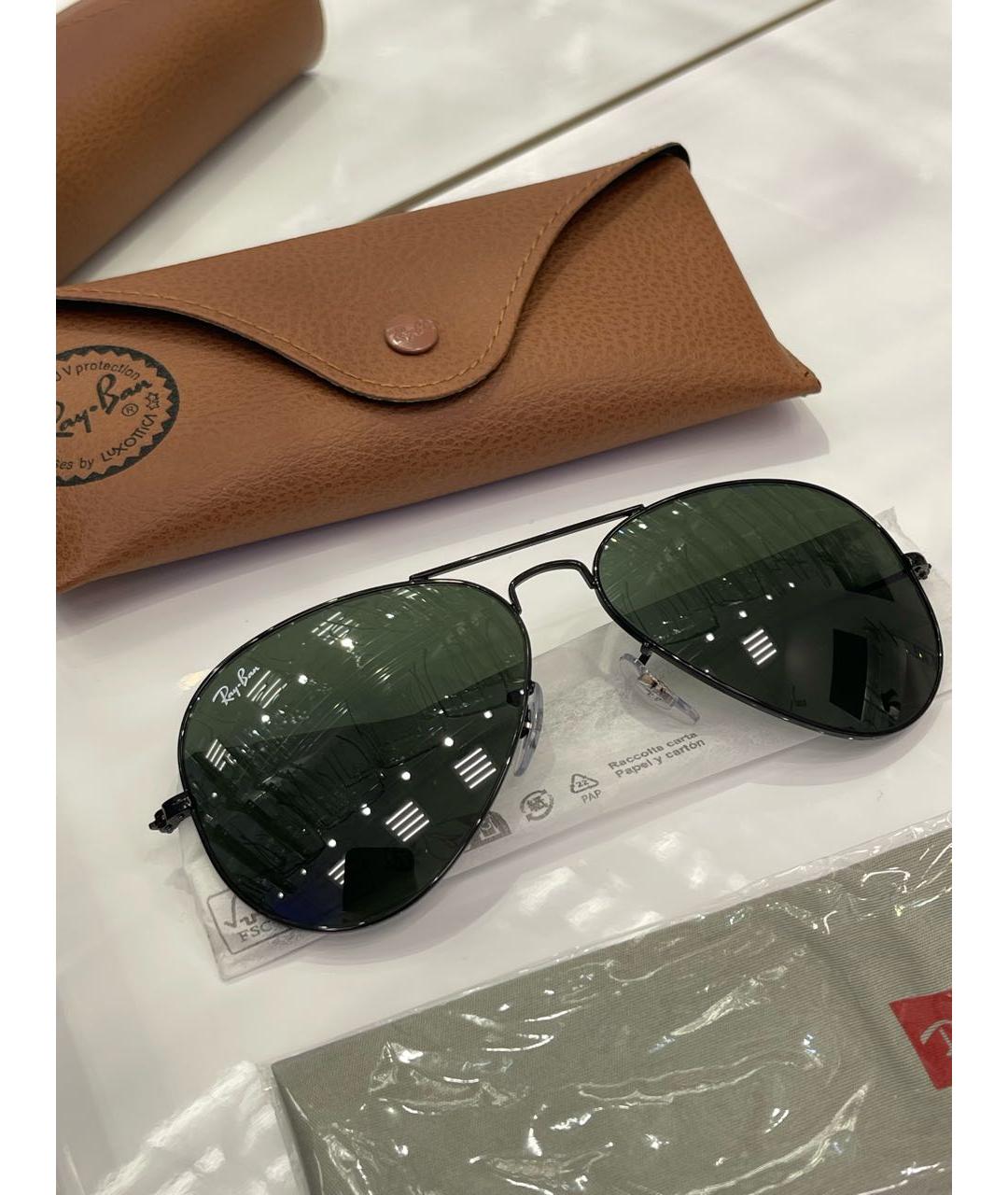 RAY BAN Черные металлические солнцезащитные очки, фото 4