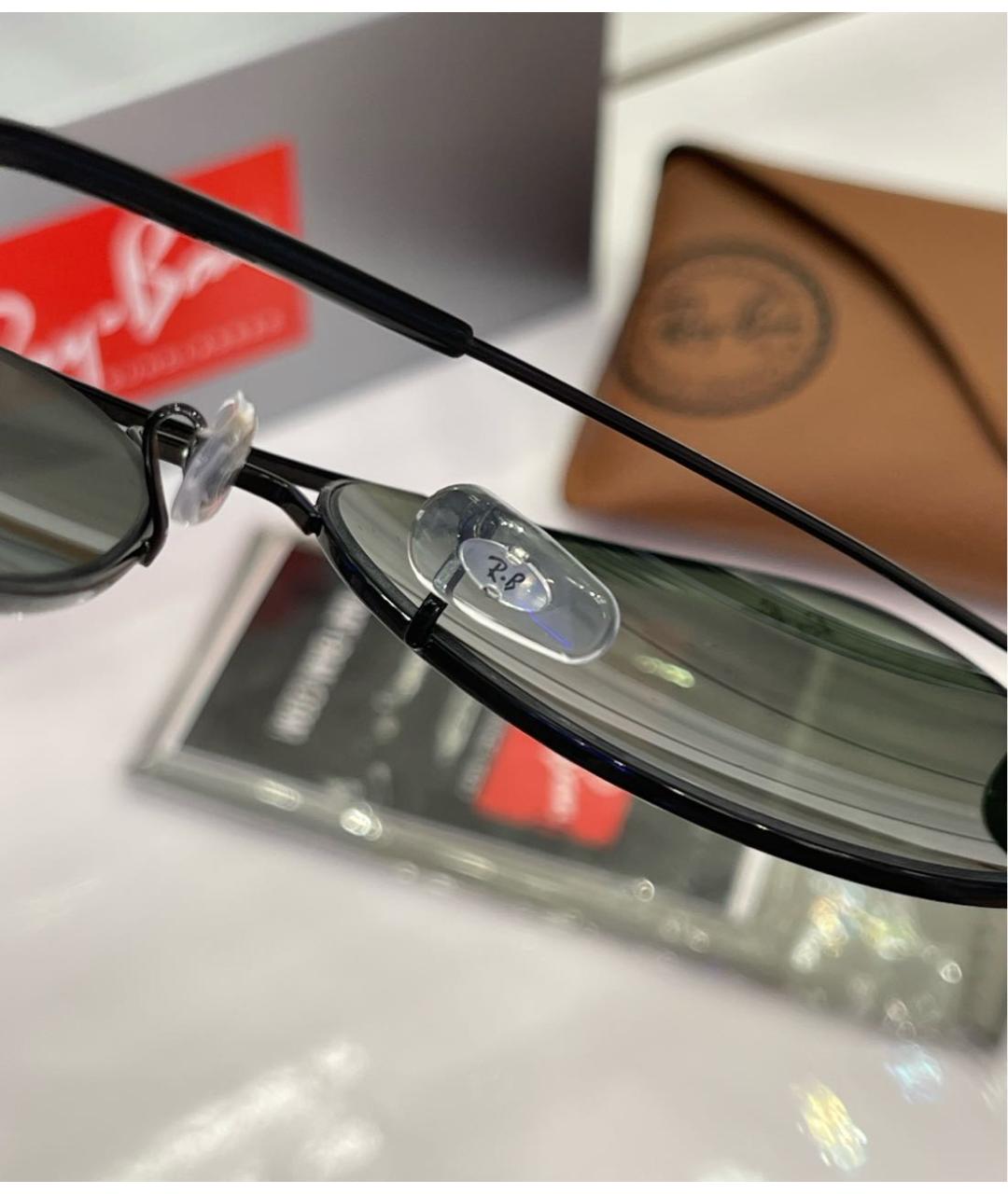 RAY BAN Черные металлические солнцезащитные очки, фото 8