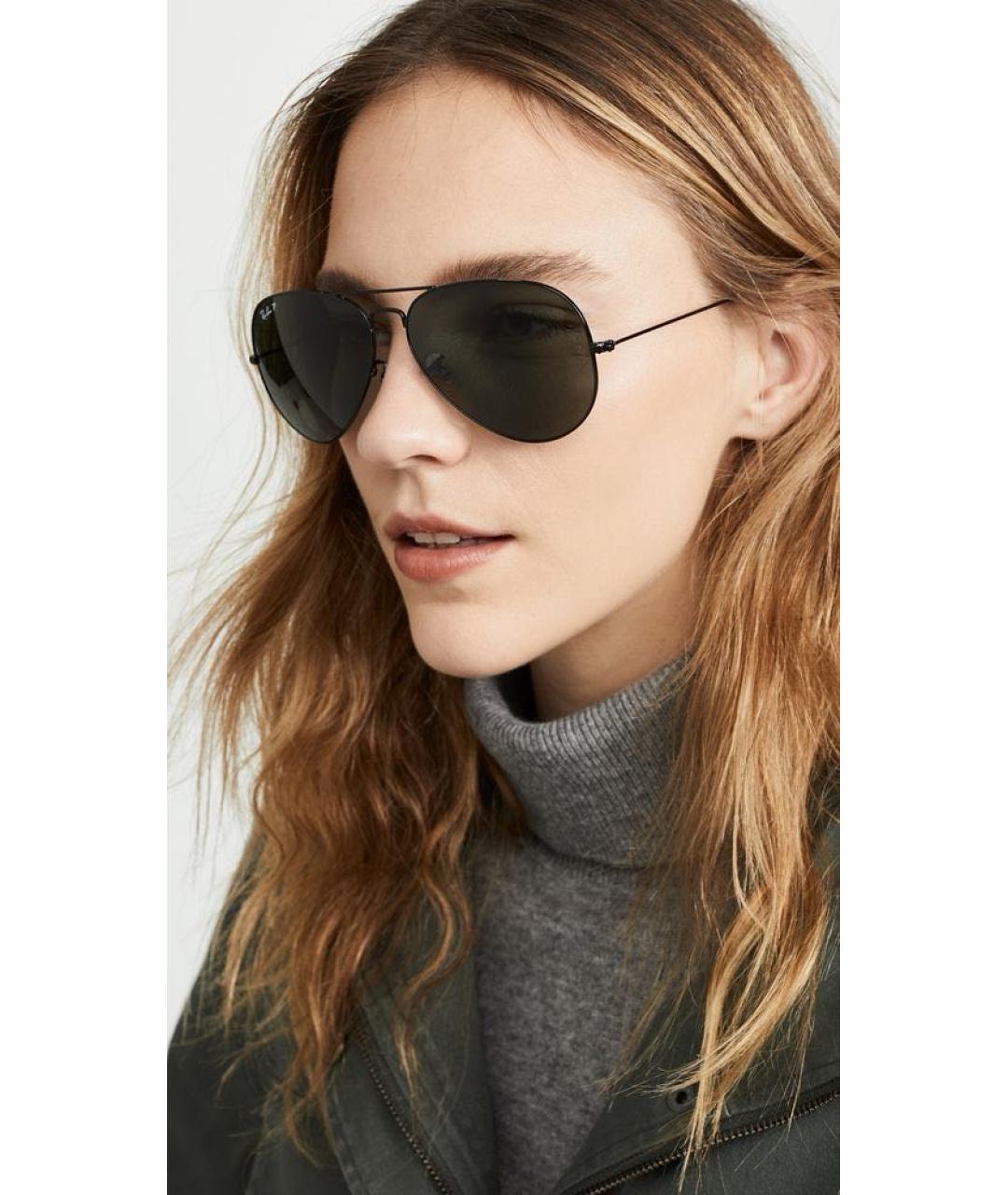 RAY BAN Черные металлические солнцезащитные очки, фото 7