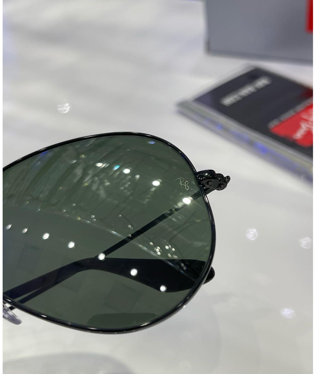 RAY BAN Черные металлические солнцезащитные очки, фото 3