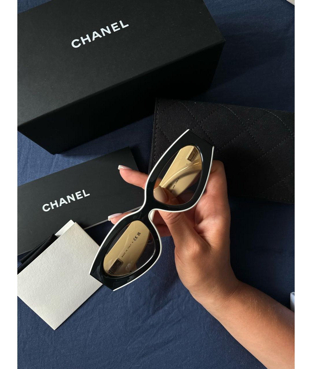 CHANEL Черные пластиковые солнцезащитные очки, фото 2