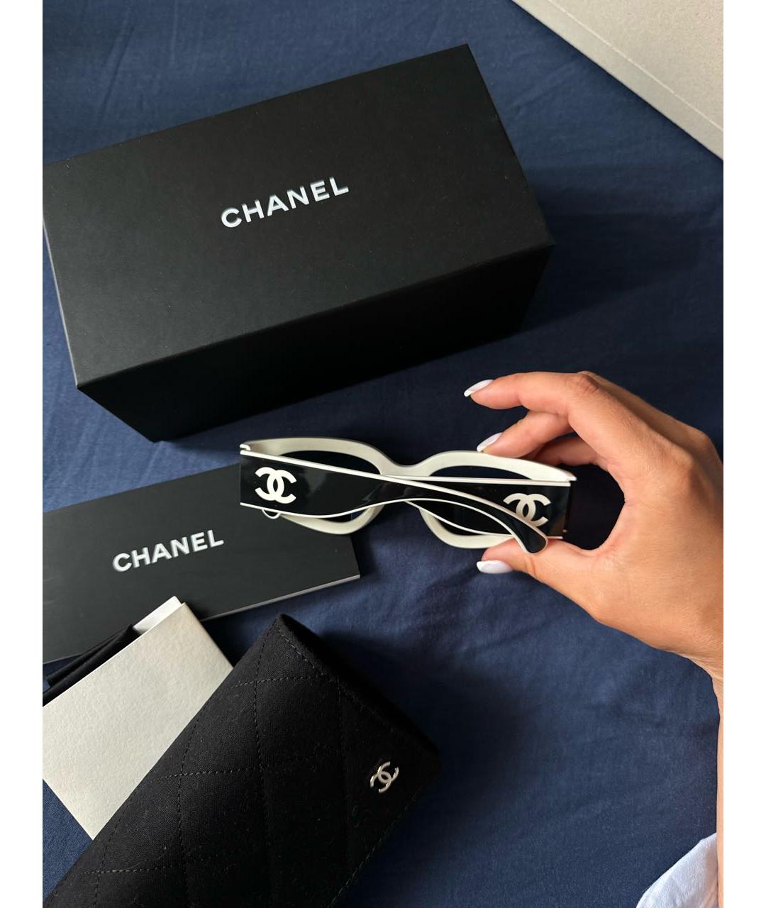 CHANEL Черные пластиковые солнцезащитные очки, фото 4