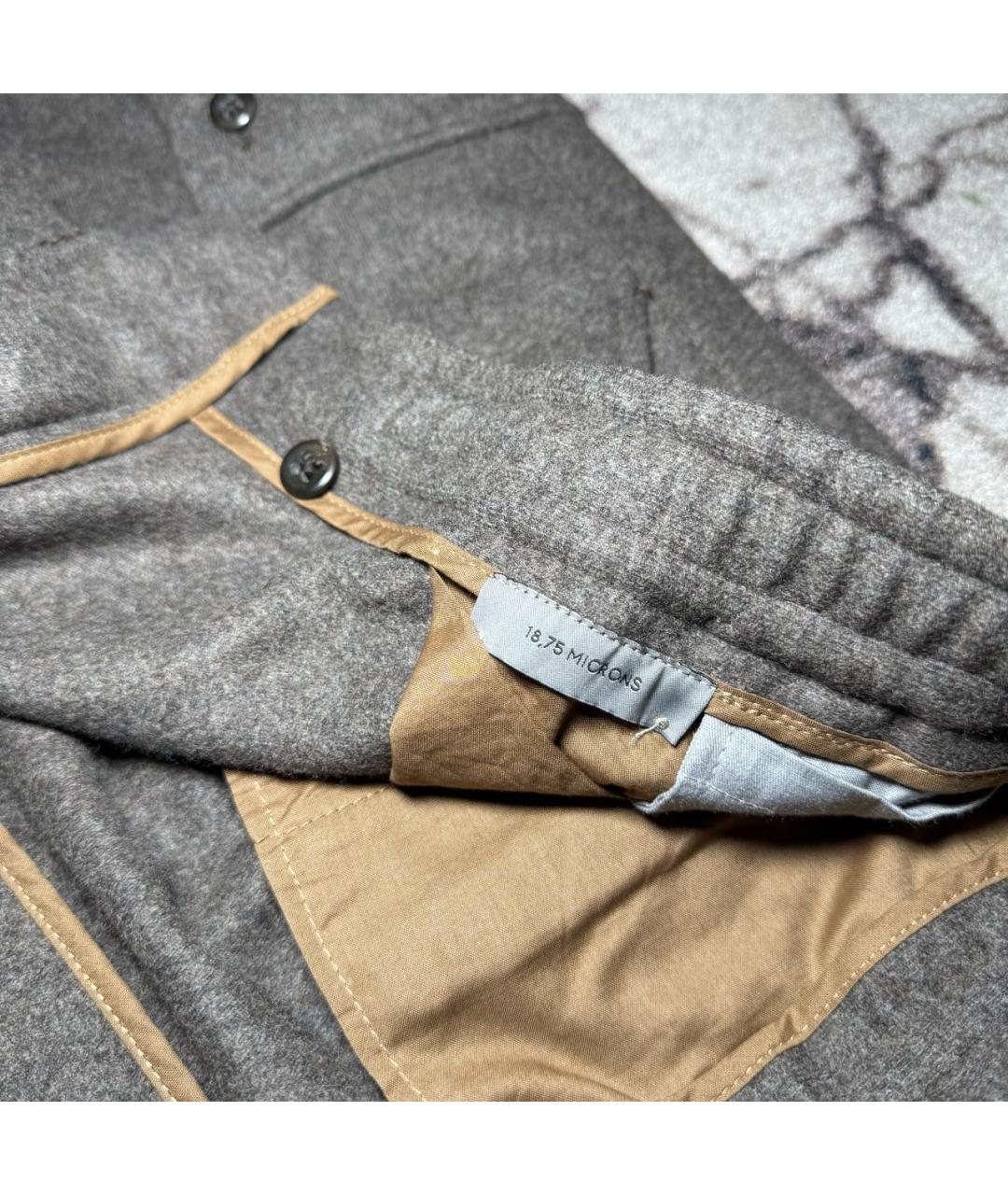 CORNELIANI Серые шерстяные повседневные брюки, фото 5