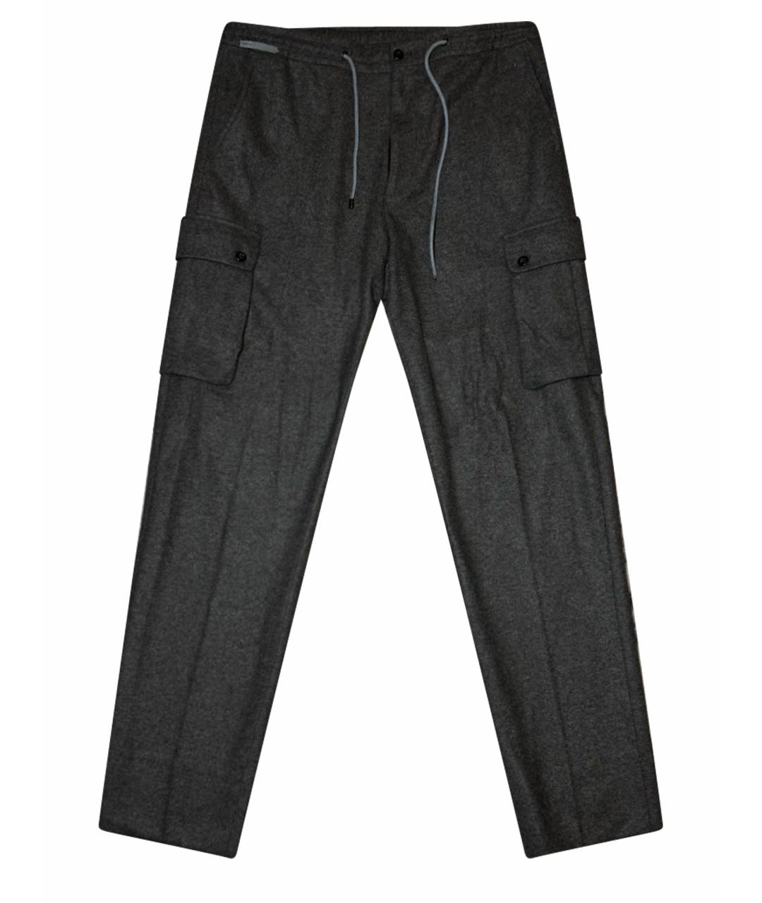 CORNELIANI Серые шерстяные повседневные брюки, фото 1