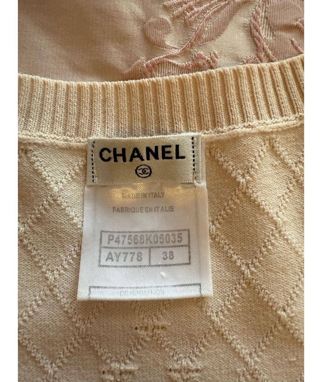 CHANEL Бежевая хлопковая футболка, фото 2