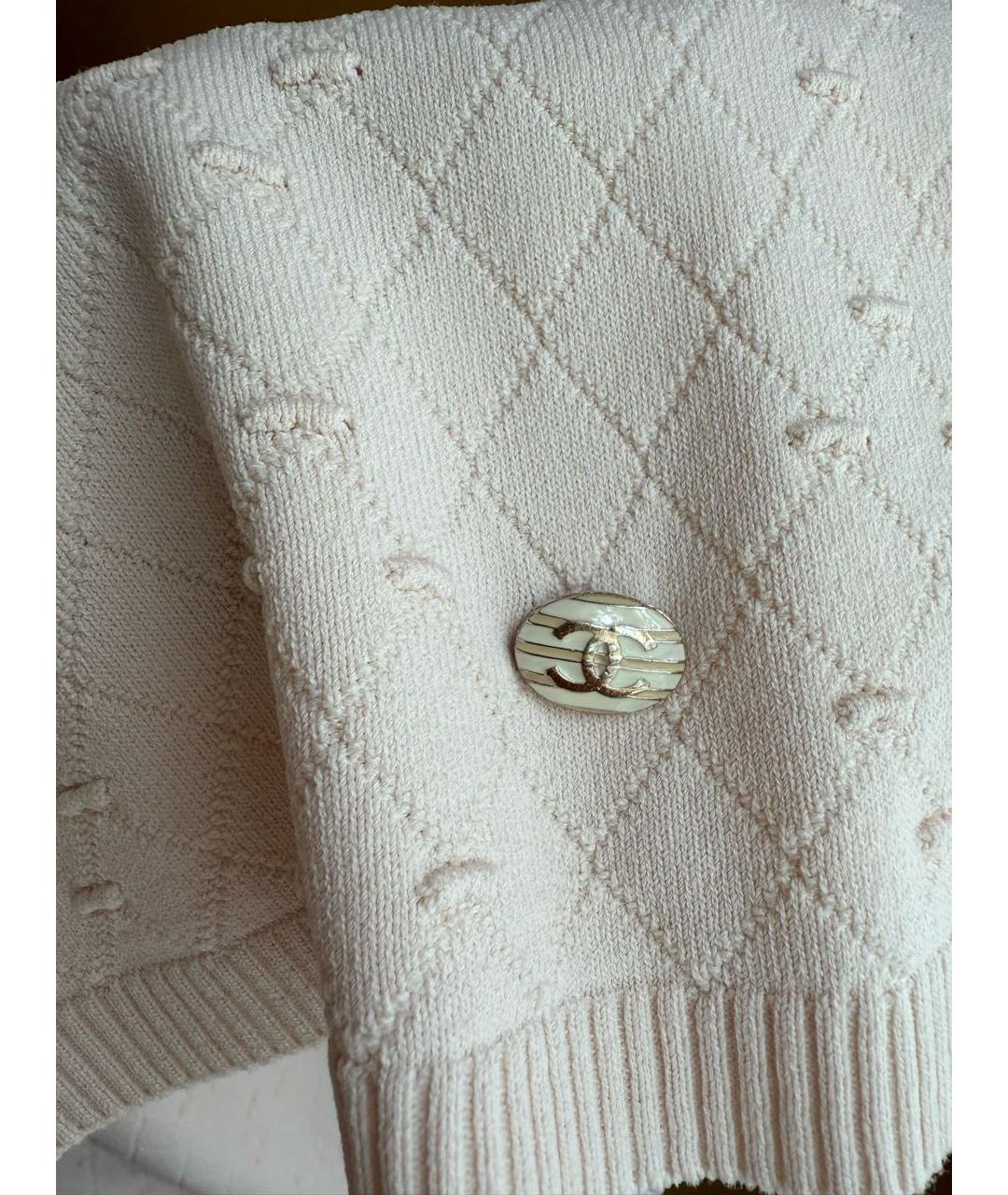 CHANEL Бежевая хлопковая футболка, фото 4