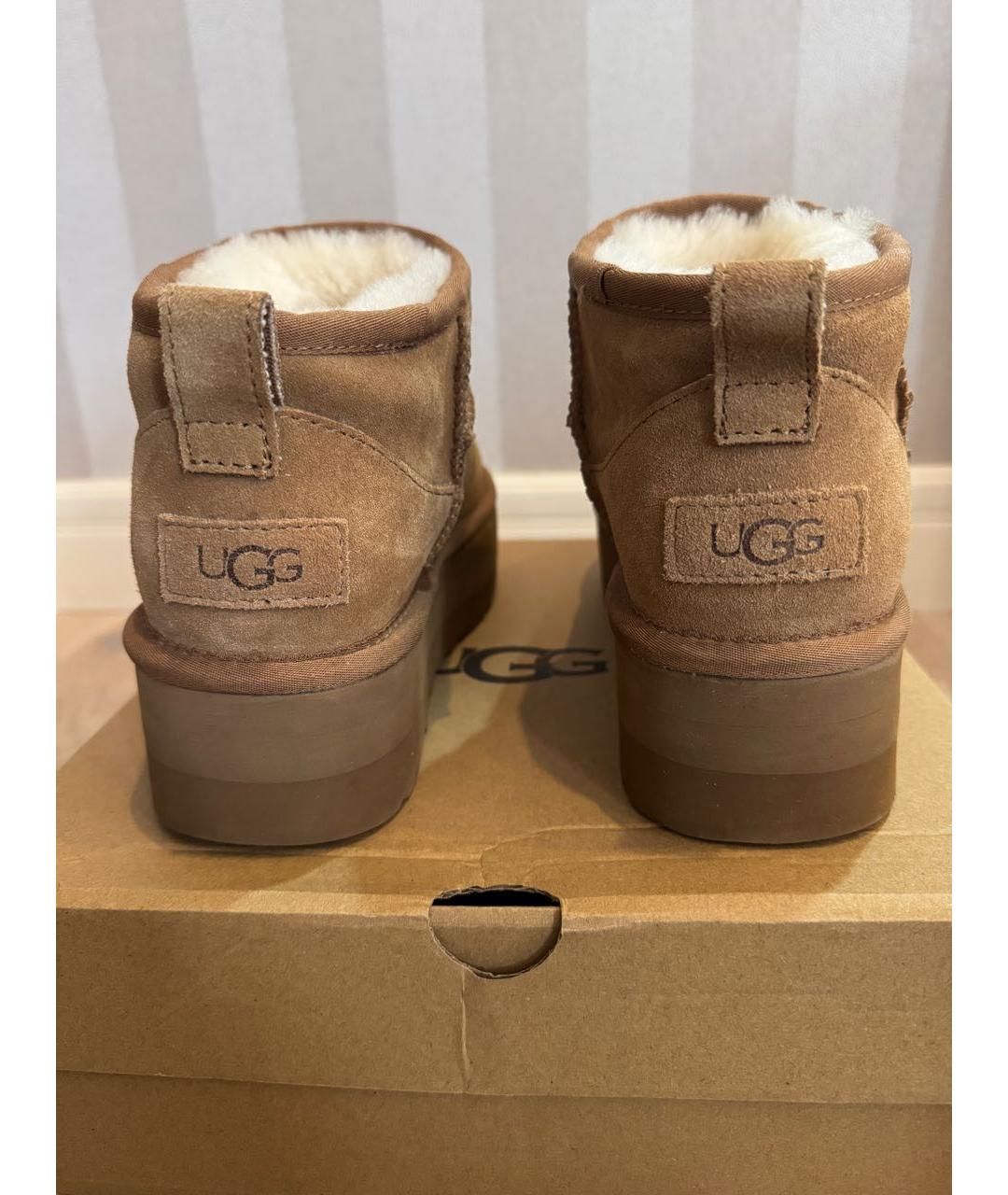 UGG AUSTRALIA Коричневые замшевые ботинки, фото 4
