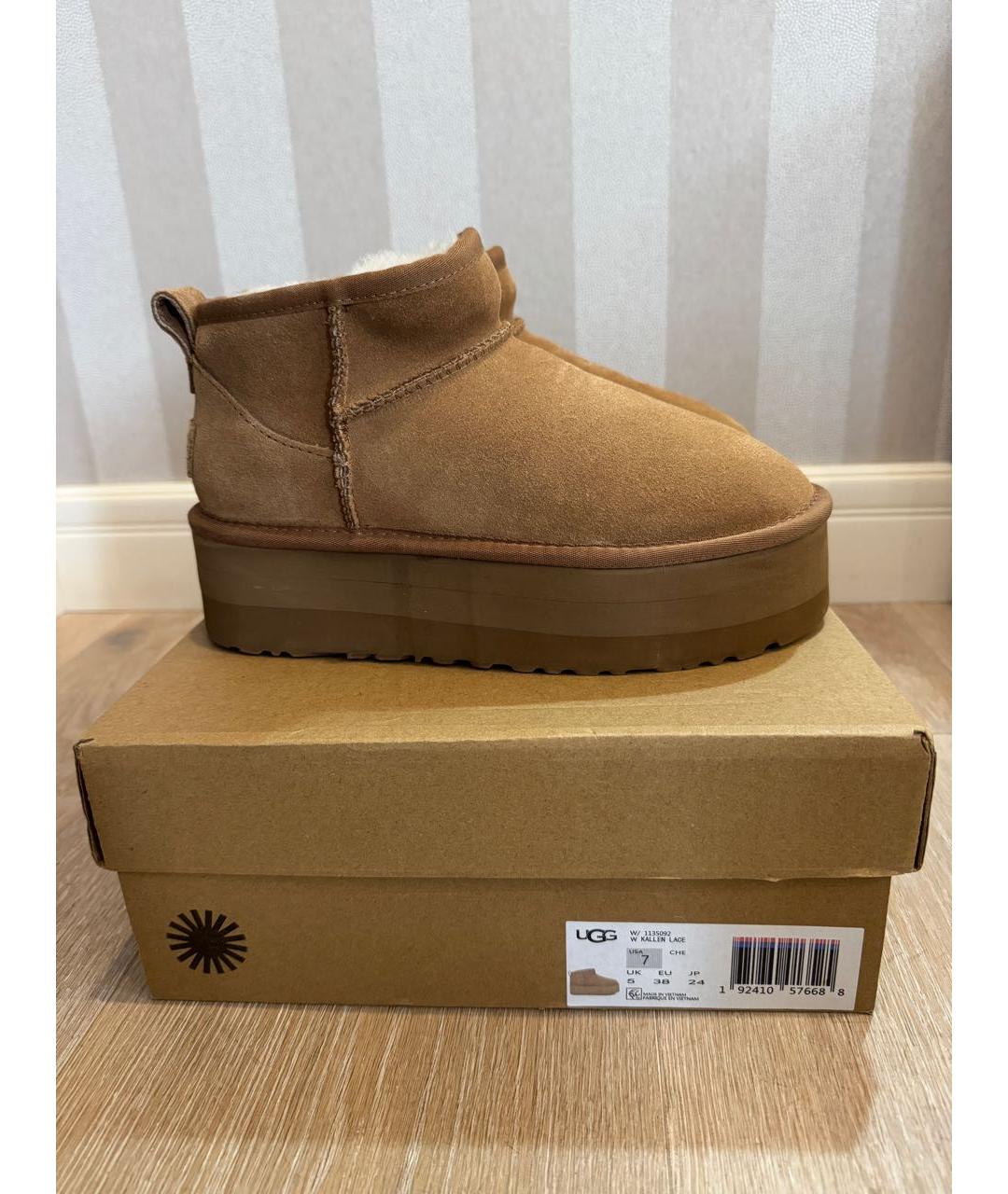 UGG AUSTRALIA Коричневые замшевые ботинки, фото 8