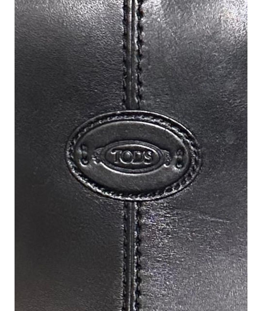 TOD'S Черная кожаная сумка с короткими ручками, фото 3