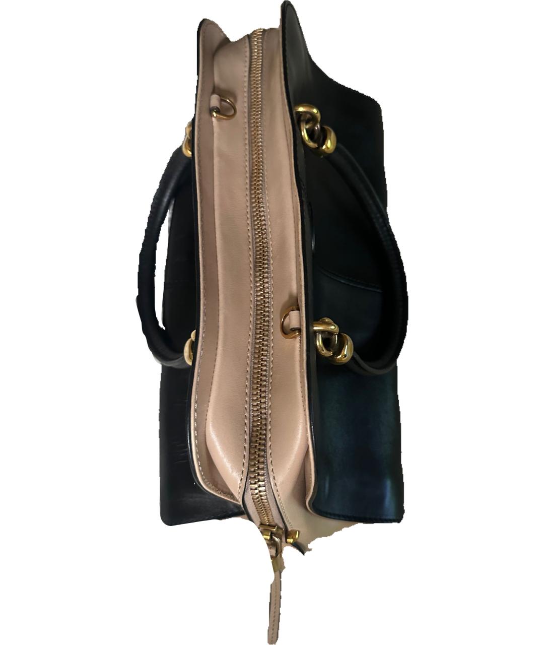 TOD'S Черная кожаная сумка с короткими ручками, фото 4