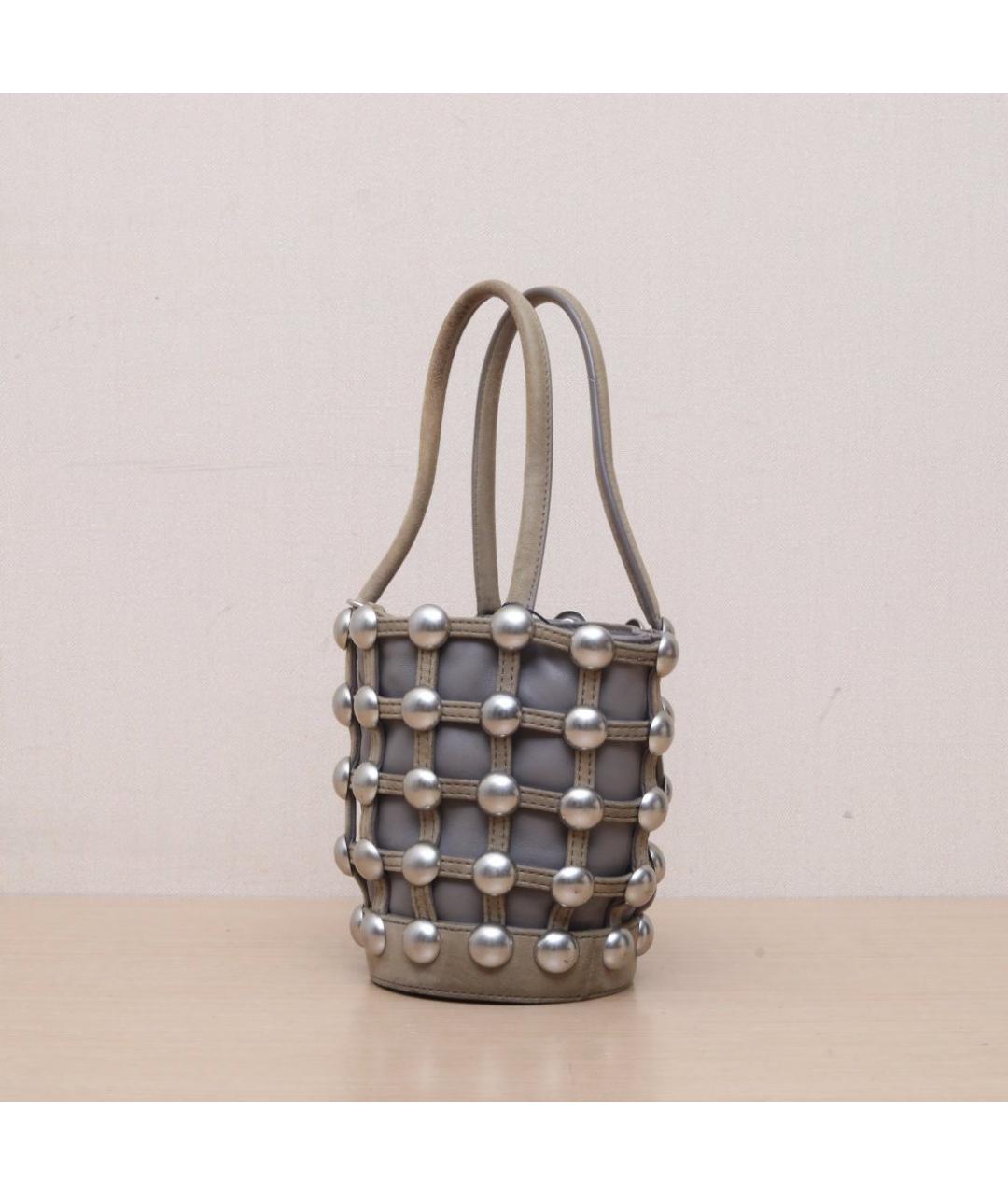 ALEXANDER WANG Серая кожаная сумка через плечо, фото 3
