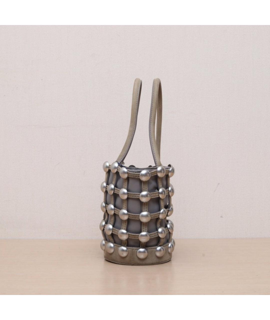 ALEXANDER WANG Серая кожаная сумка через плечо, фото 4