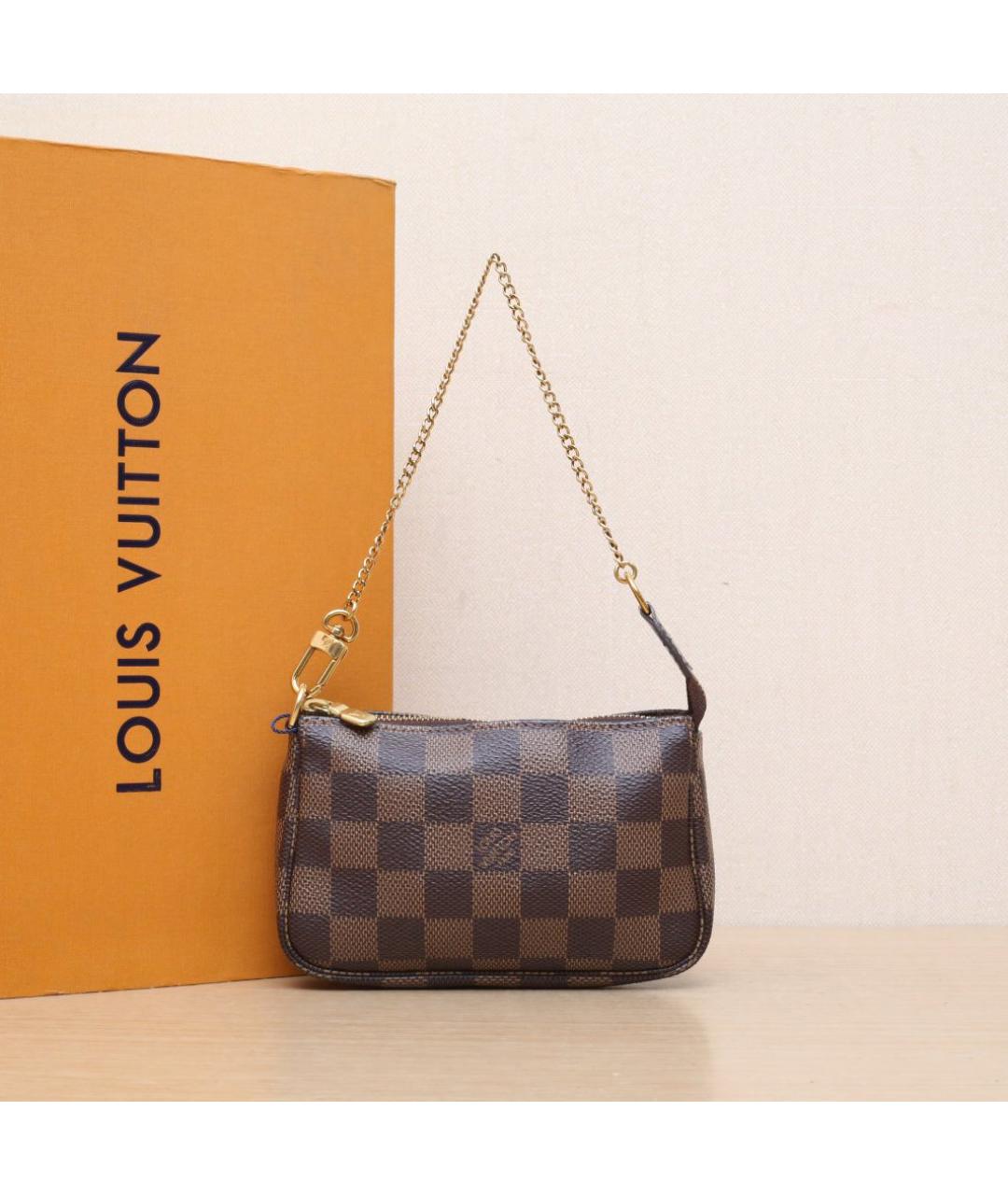 LOUIS VUITTON Коричневая косметичка, фото 10