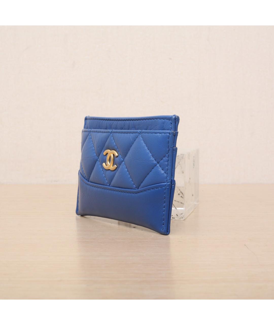 CHANEL Синий кожаный кошелек, фото 3