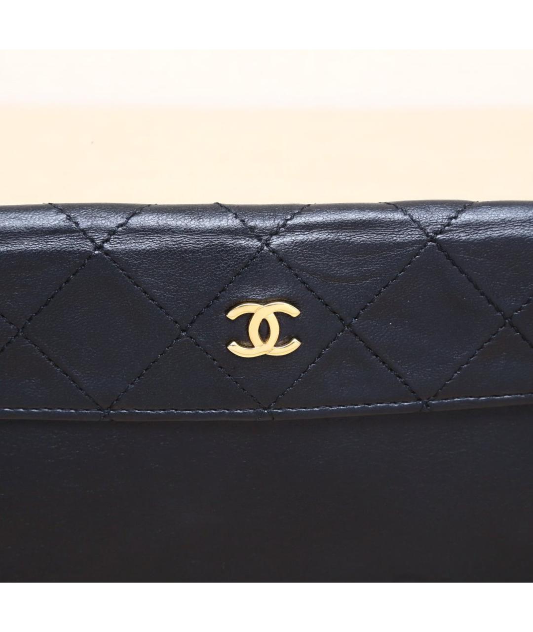 CHANEL Черный кожаный кошелек, фото 7