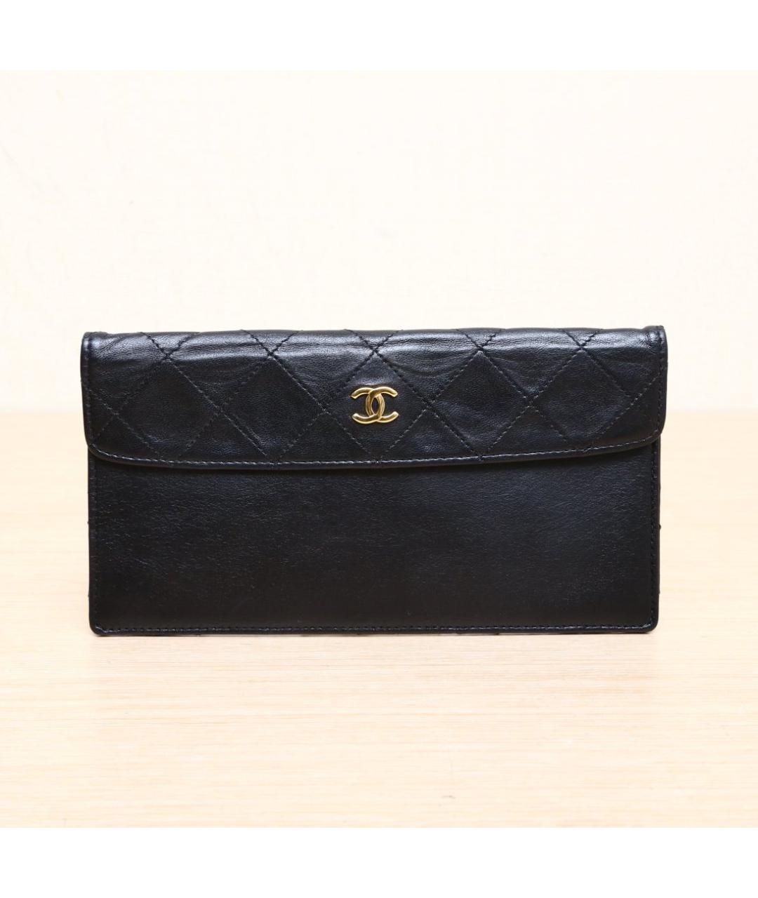 CHANEL Черный кожаный кошелек, фото 2