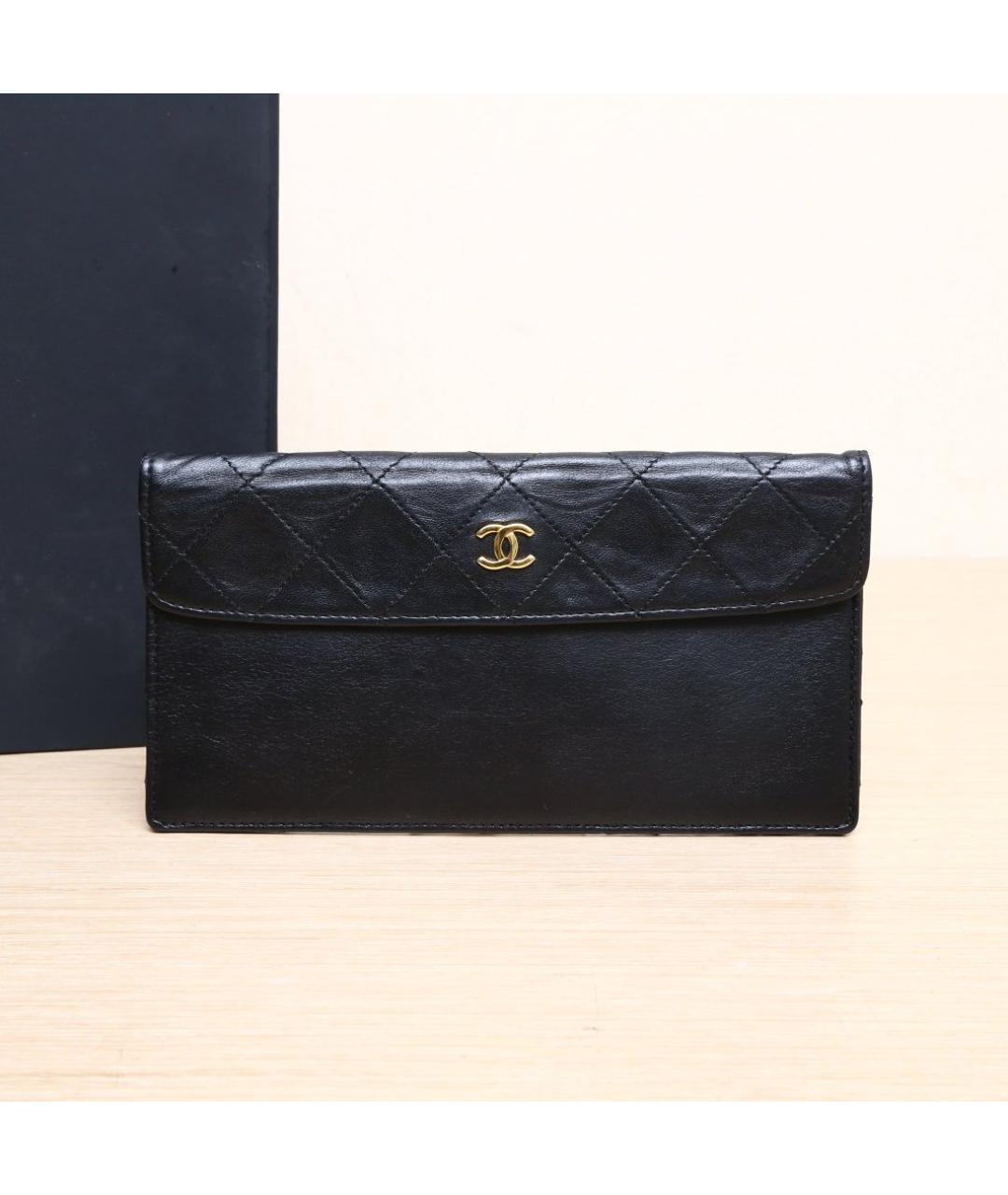 CHANEL Черный кожаный кошелек, фото 10