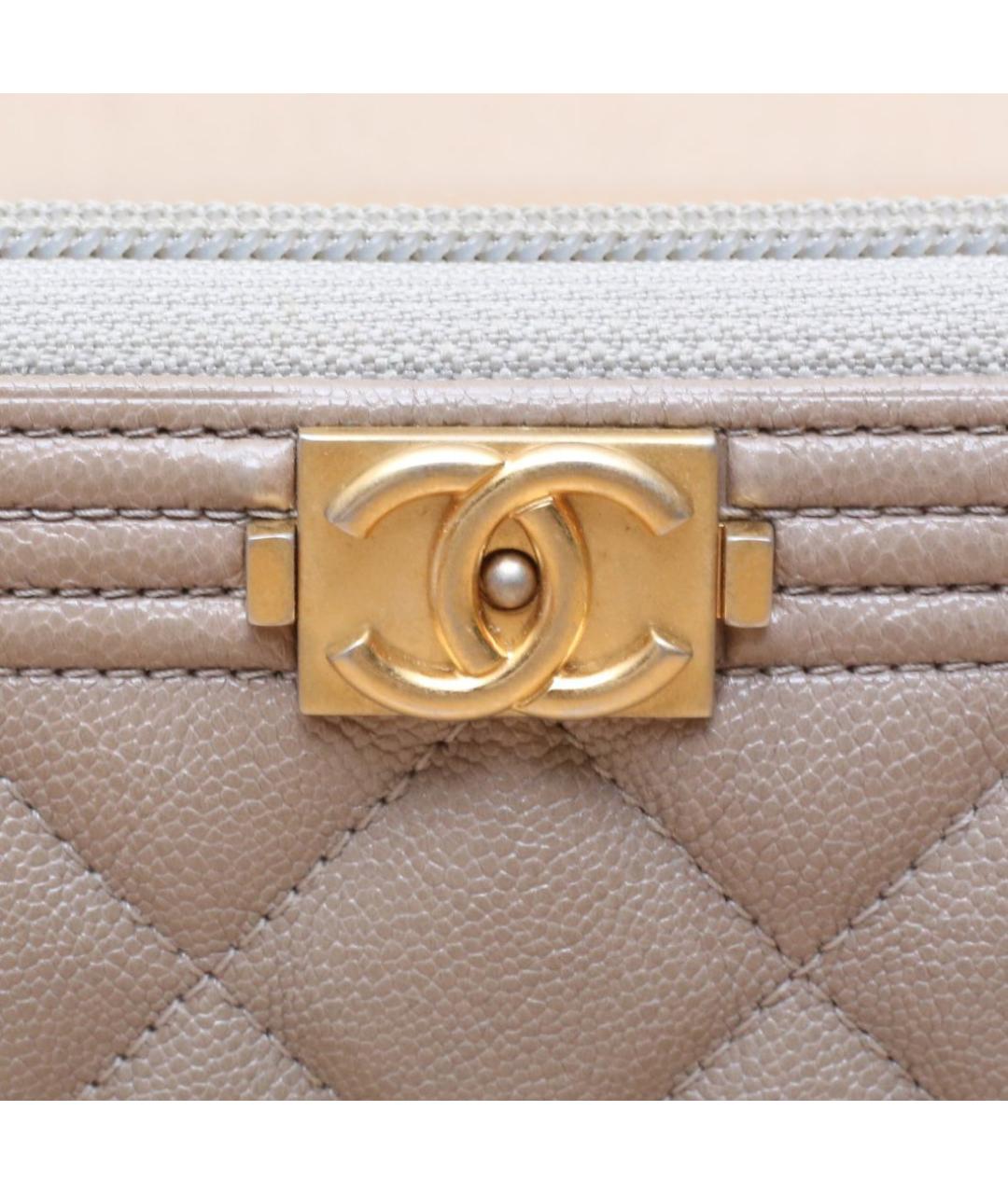 CHANEL Серый кожаный кошелек, фото 7