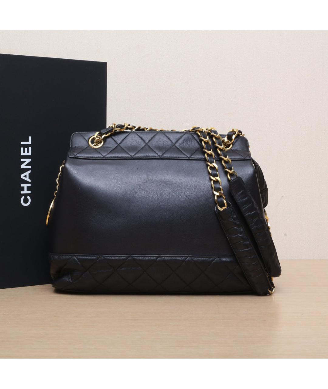 CHANEL Черная кожаная сумка через плечо, фото 10