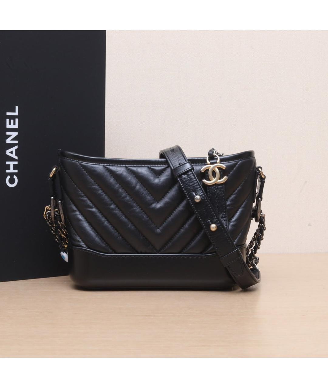 CHANEL Черная кожаная сумка через плечо, фото 10