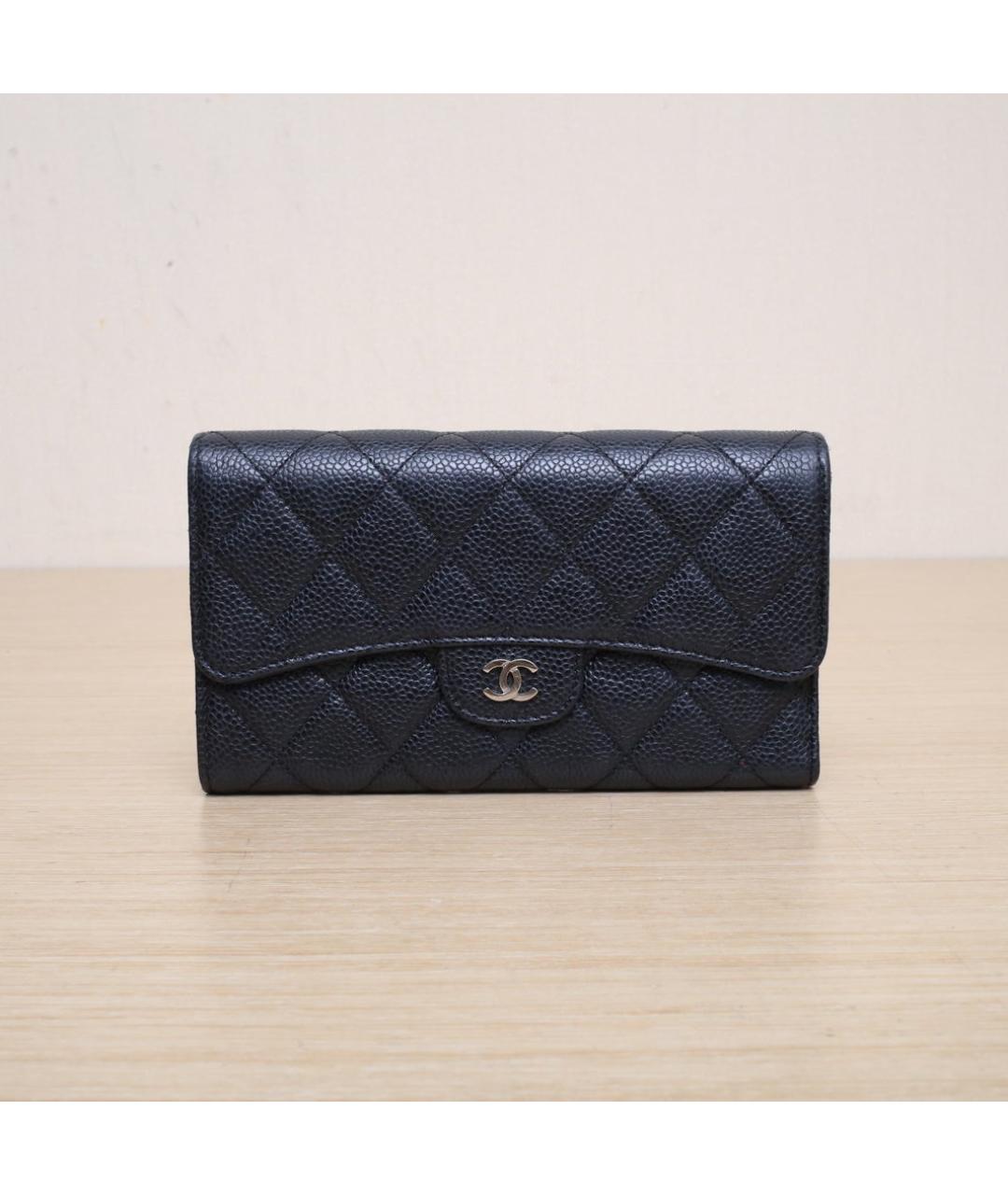CHANEL Черный кожаный кошелек, фото 2