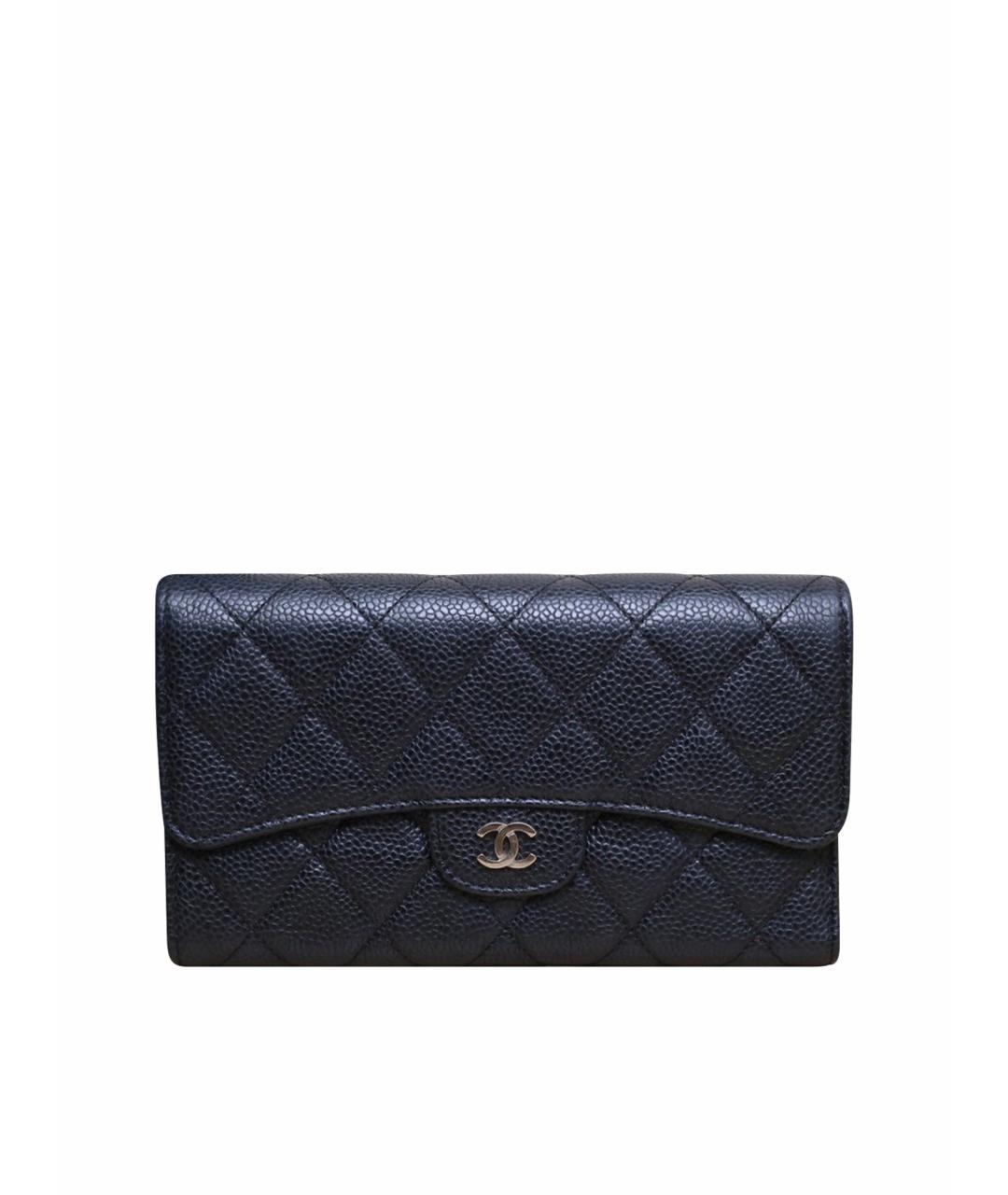 CHANEL Черный кожаный кошелек, фото 1