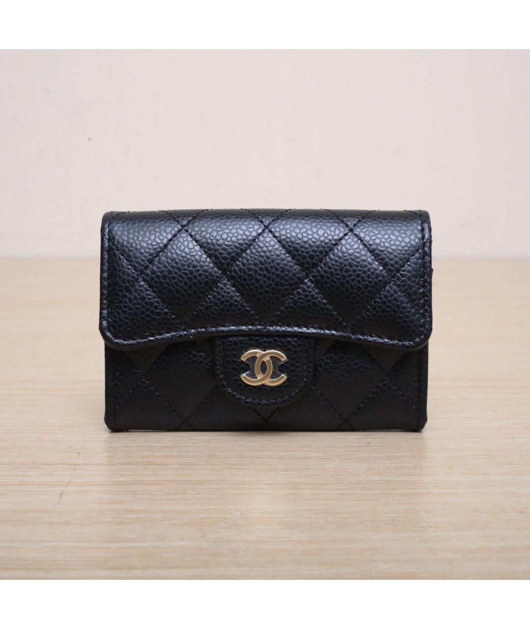 CHANEL Черный кожаный кошелек, фото 10